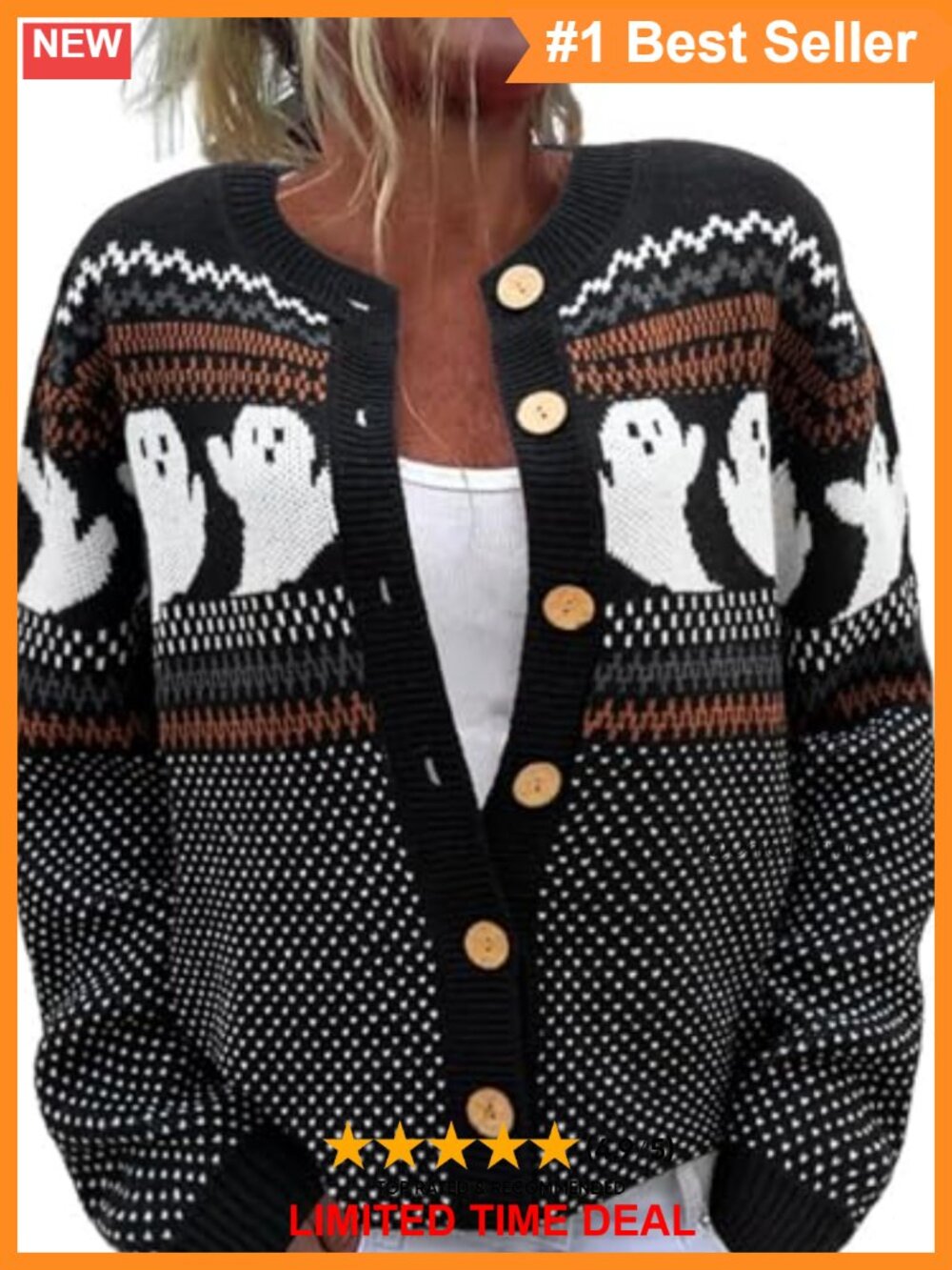 Women's Knit Cardigan Sweater Button Down Long Sleeve Argyle Print Lightweight
